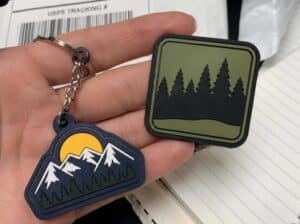 moutian pvc keychain in client's hand