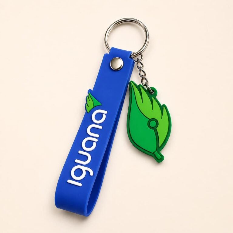 leaves rubber strap keychain