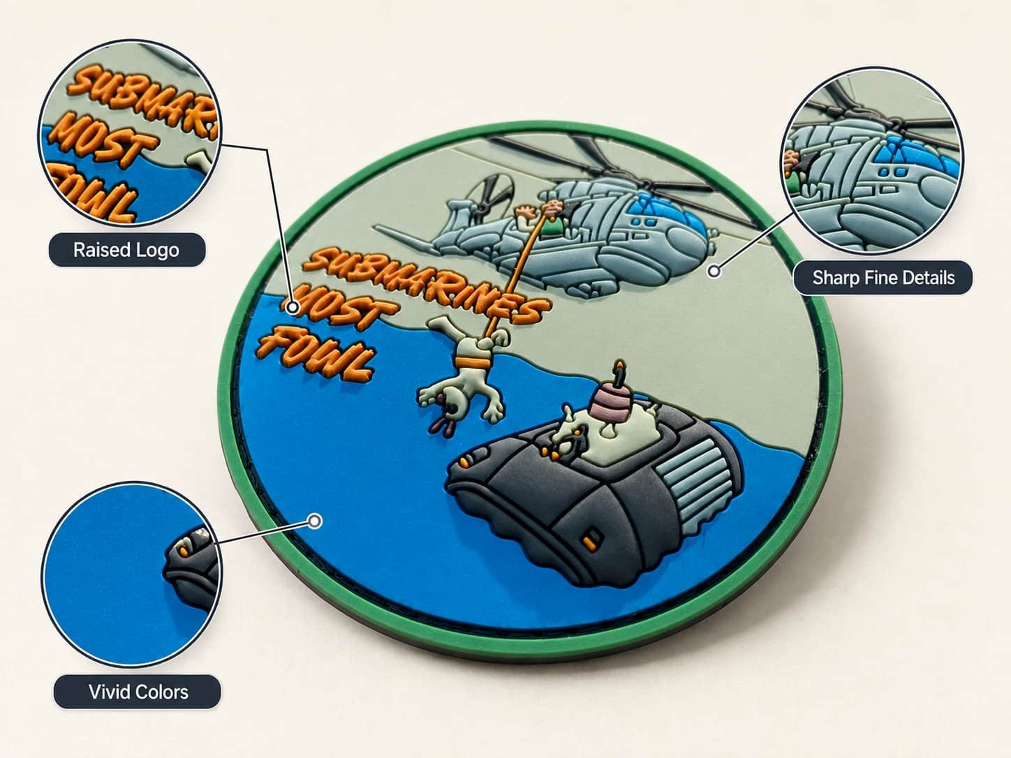 Raised Rubber Logo Patches