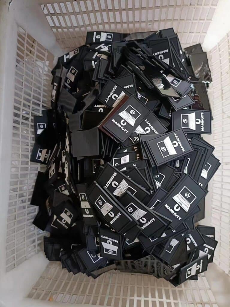 bulk custom black sewin pvc labels