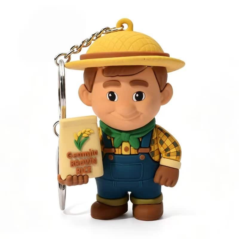 farmer pvc keyring 3d