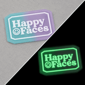 happy faces gitd pvc patch