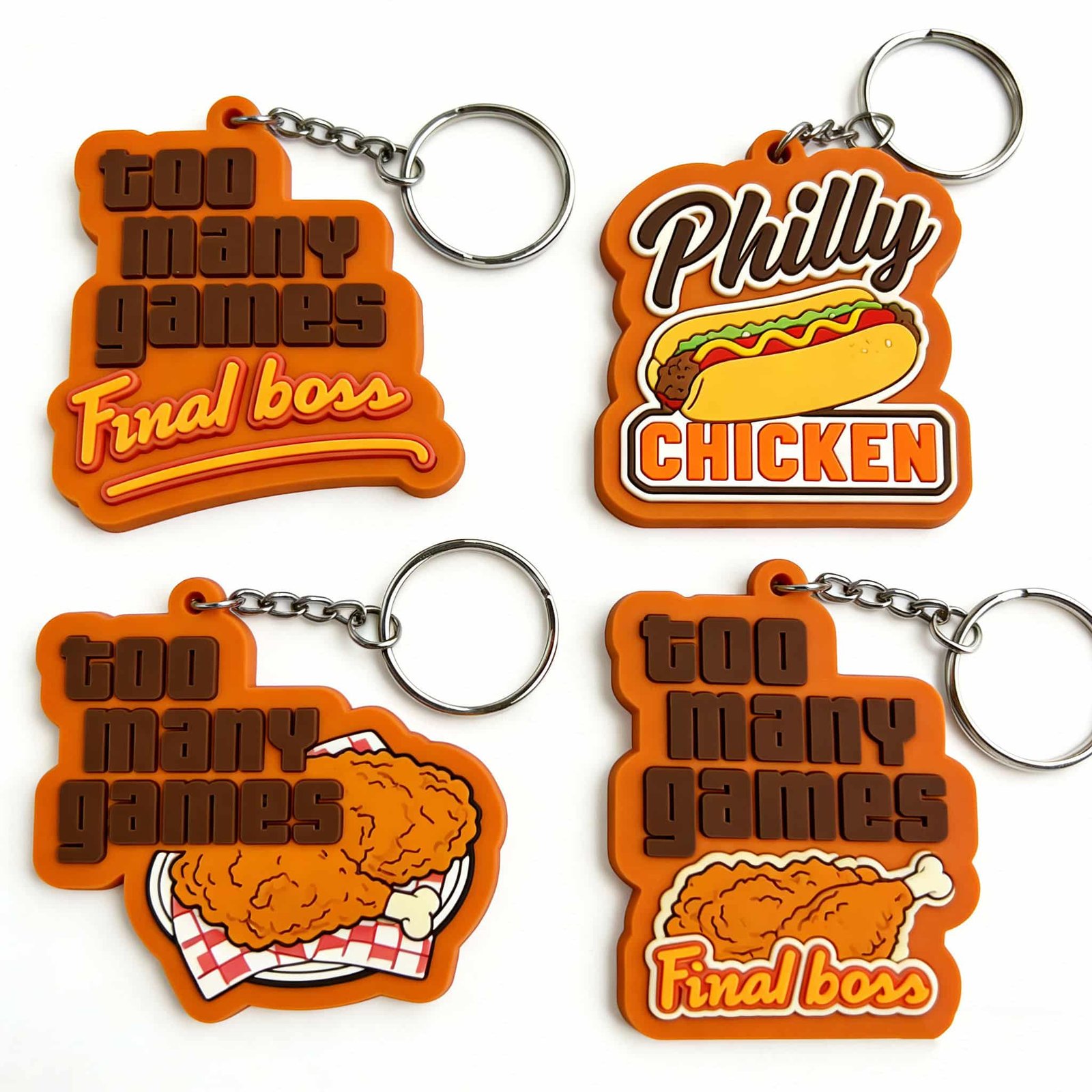 hotdog pvc keyrings